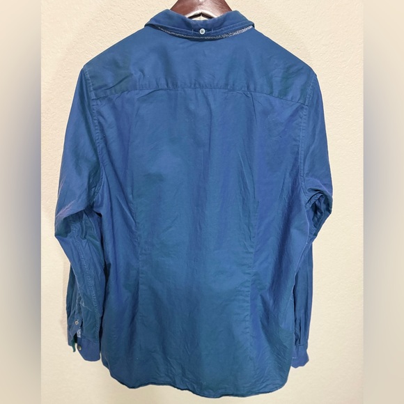 Ted Baker London Blue/Turquoise Button Down Shirt. Mens Size 5 - Picture 3 of 4